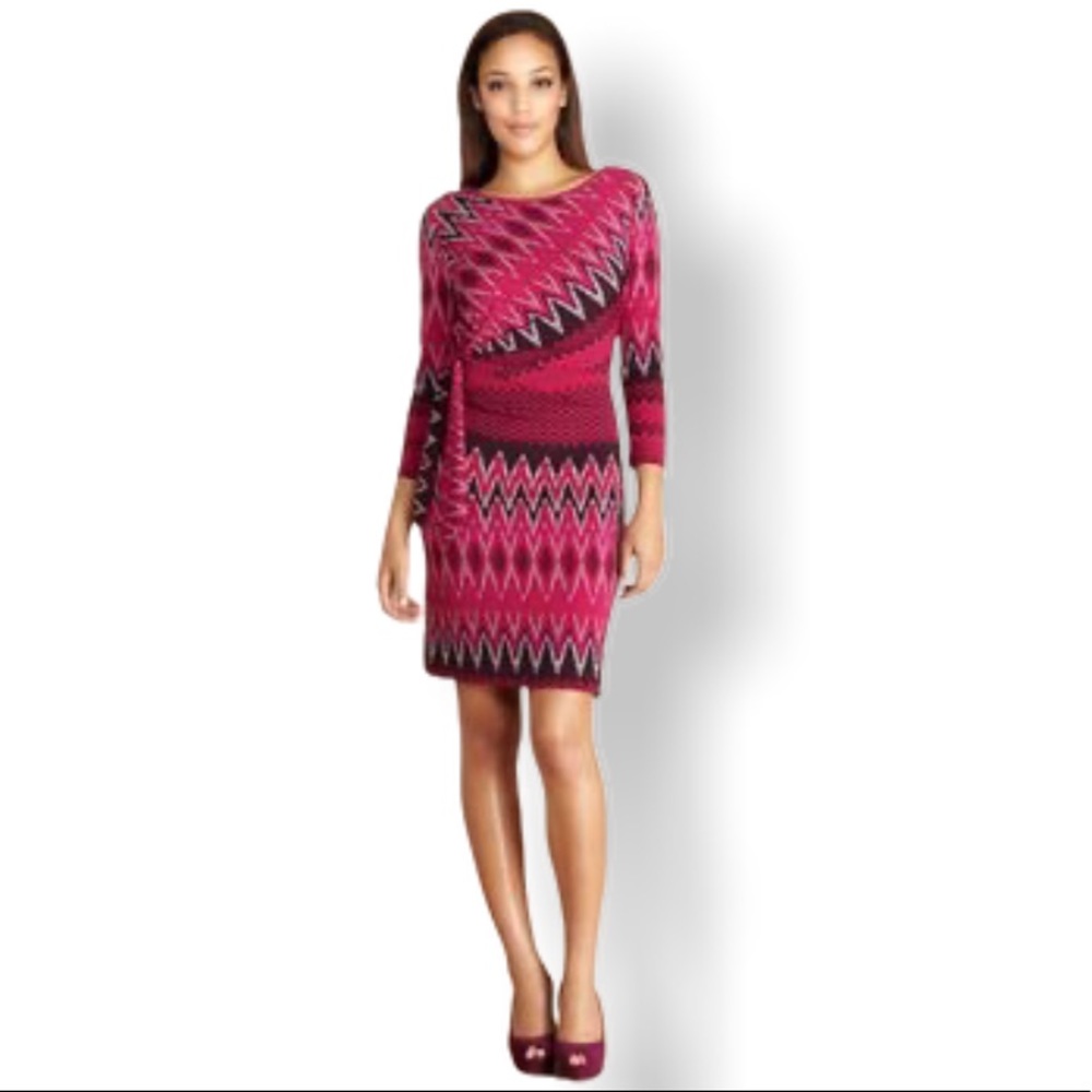 {Donna Morgan} Pink Ikat Design Shift Dress